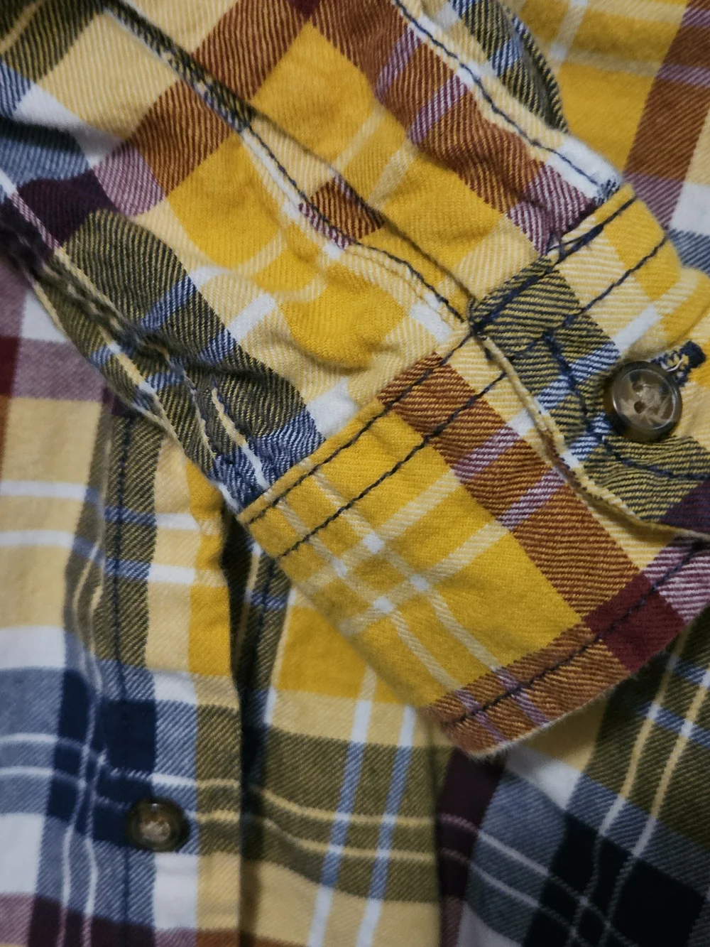 Carter's Yellow Navy Plaid Hooded Button-Down Shirt